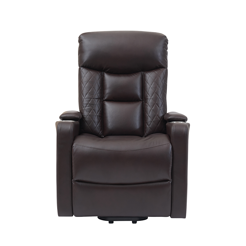 Scaun home theater din piele respirabilă Scaun reclinabil Powerlift cu suporturi pentru pahare pentru vârstnici