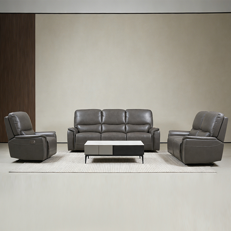 Set de canapele extensibile electrice din imitație de piele cu design modular