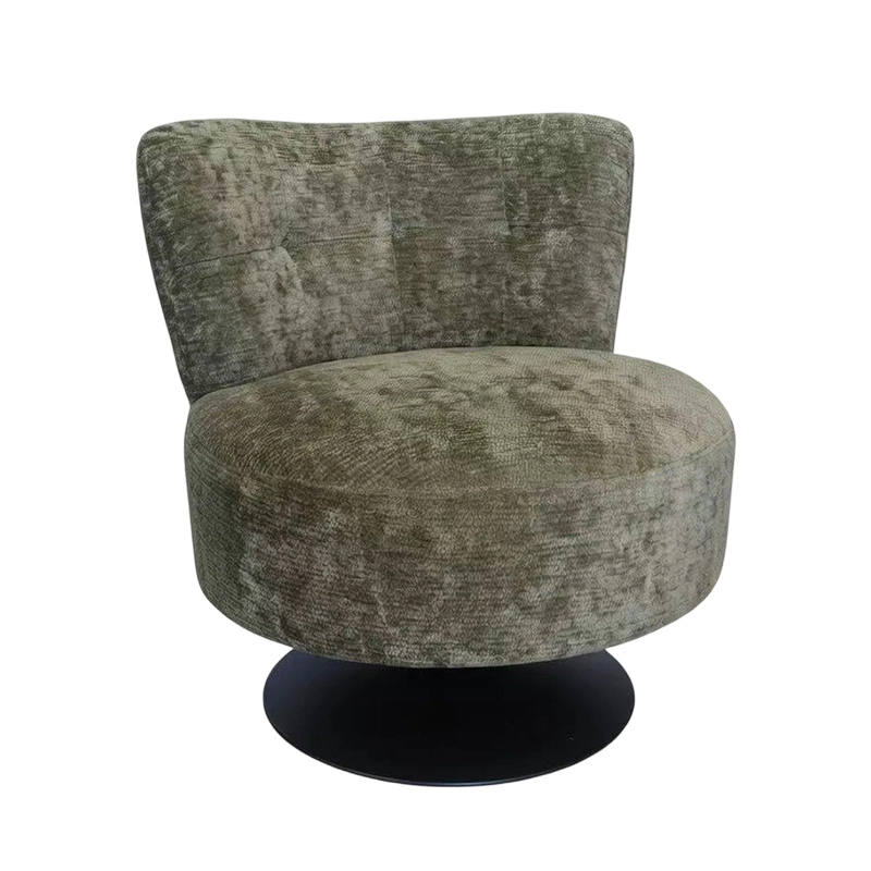 Scaun decorativ tapițat cu catifea, pivotant la 360°