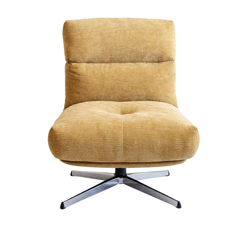 Scaun de Sufragerie Rotativ Modern din Tesatura, Cadru metalic de lux Canapea de un singur scaun Mobilier de living