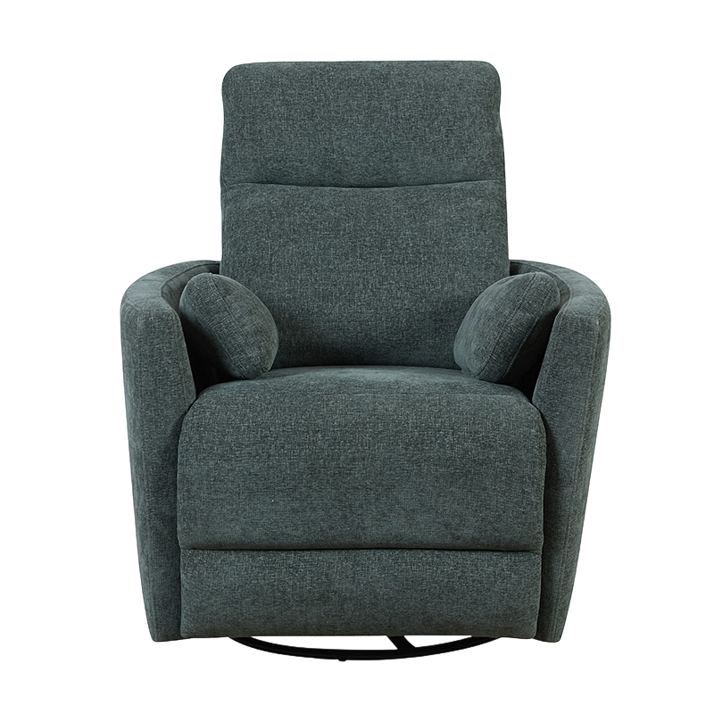 Recliner modern, pivotant din chenille, cu perne